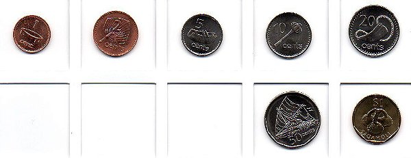 Set Moedas de Fiji - 7 moedas