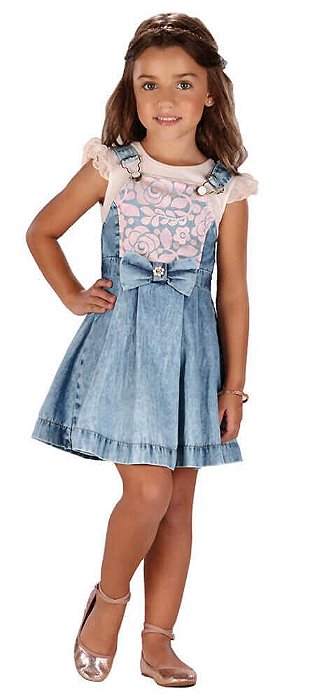vestido salopete infantil