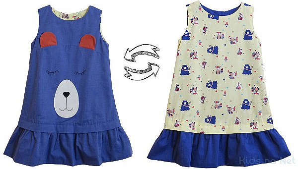 vestido dupla face infantil