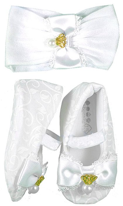 sapatinho de bebê macio branco coroa com faixa de cabelo - HANDMADE - Kids  na Net - A sua Loja online de Produtos Infantis e bebês