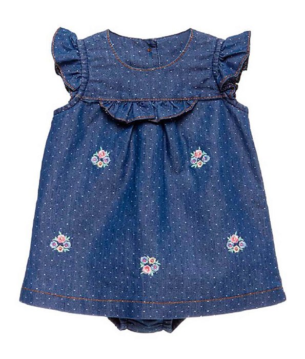 vestido jeans para bebê