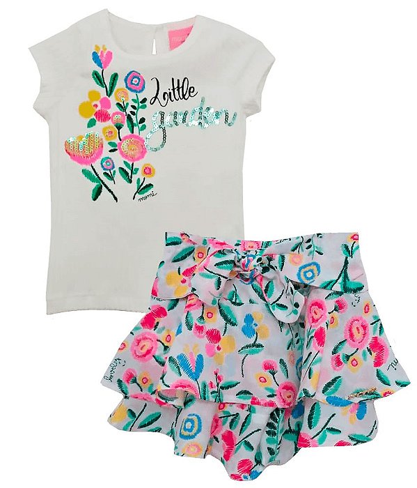 Conjunto infantil feminino momi Little garden shorts - Kids na Net - A sua  Loja online de Roupas de Crianças e Bebês