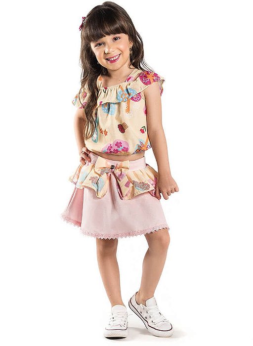 saia rosa infantil