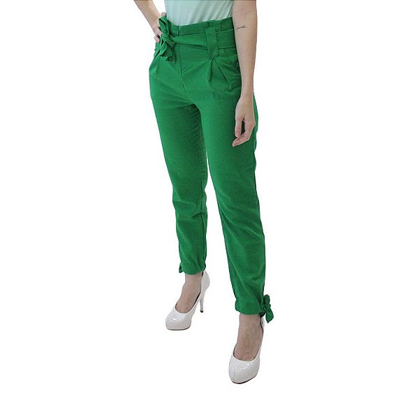 calça alfaiataria verde