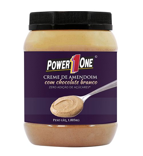 Creme de Amendoim c/ Chocolate Branco (1Kg) - Power One - Hiper Pump  Suplementos