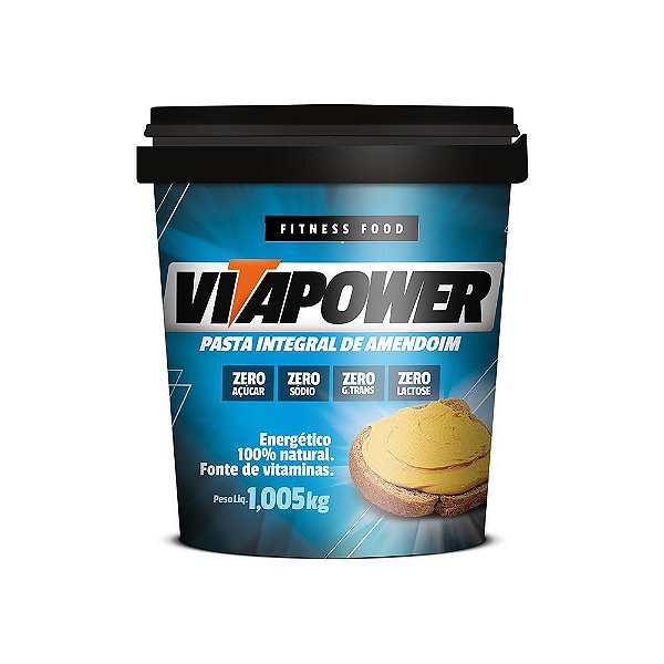 PASTA DE AMENDOIM INTEGRAL (1,005KG) - Vitapower - Hiper Pump Suplementos