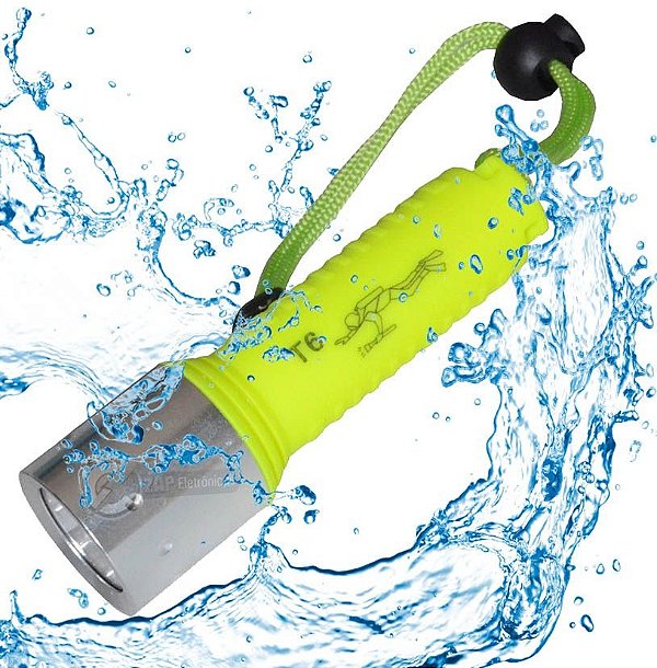 Lanterna de Mergulho Profissional Super Potente Bateria Recarregável Padrão IPX8 Prova D'água
