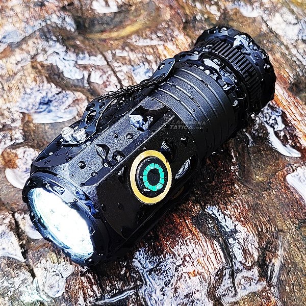 Lanterna Tática Brutos Mini 9.500.000 Lumens 3 Leds T12 Super Potente EDC 8cm Bateria Recarregável