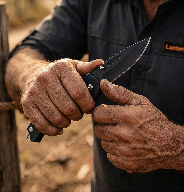 Detalhe lâmina canivete tático T-Force