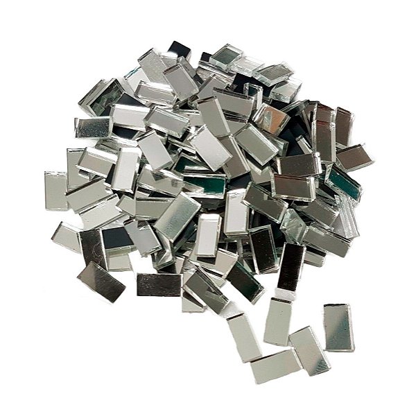 Pastilha de espelho de vidro mod. 1x2cm - 100 Peças