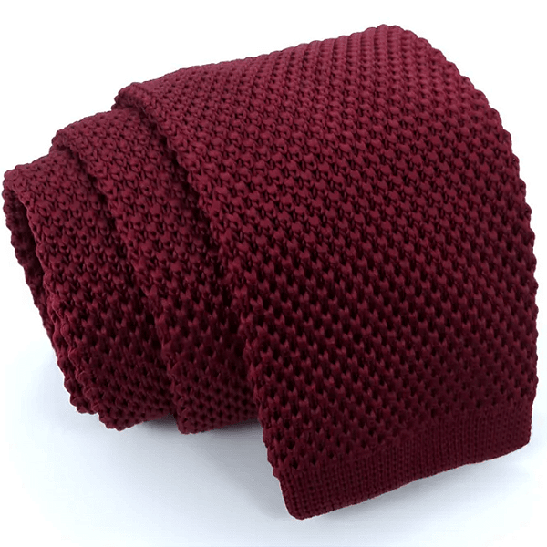 Gravata Slim Crochê Tricô Marsala