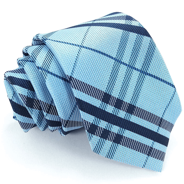 Gravata Slim Xadrez Azul Linha Elegante - O Gravateiro - Gravatas,  Acessórios e Moda Masculina