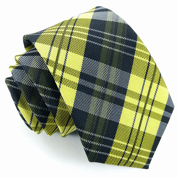 Gravata Slim Xadrez Verde Linha Elegante