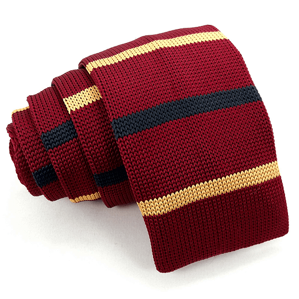 Gravata Slim Crochê Tricô Bordô Listrada
