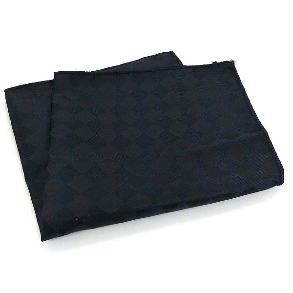 Lenço de Bolso Masculino Social Preto Trabalhado
