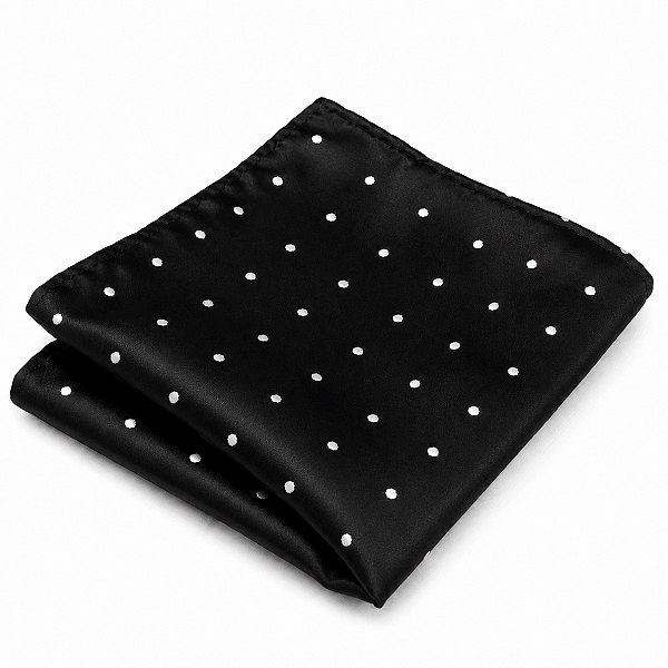Lenço de Bolso Masculino Social Preto Trabalhado