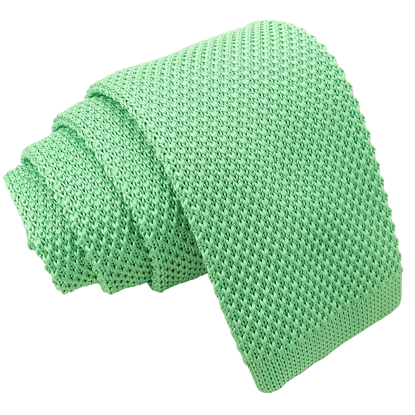 Gravata Slim Crochê Tricô Verde