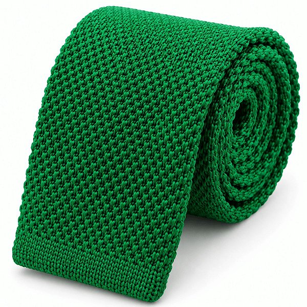 Gravata Slim Crochê Tricô Verde