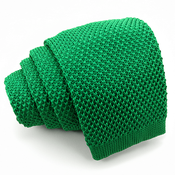 Gravata Slim Crochê Tricô Verde