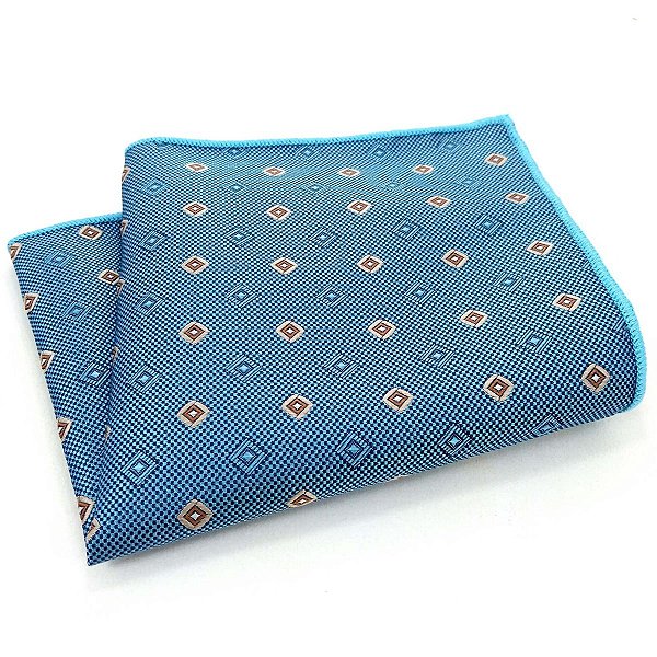 Lenço de Bolso Masculino Social Terno Azul