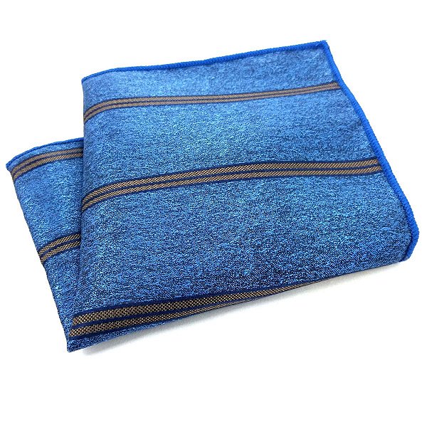 Lenço de Bolso Masculino Social Terno Azul Listrado