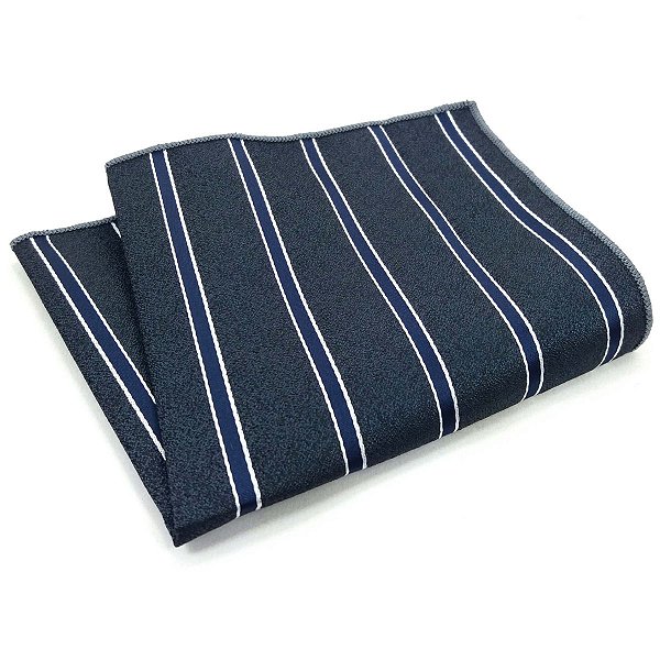 Lenço de Bolso Masculino Social Terno Cinza Chumbo