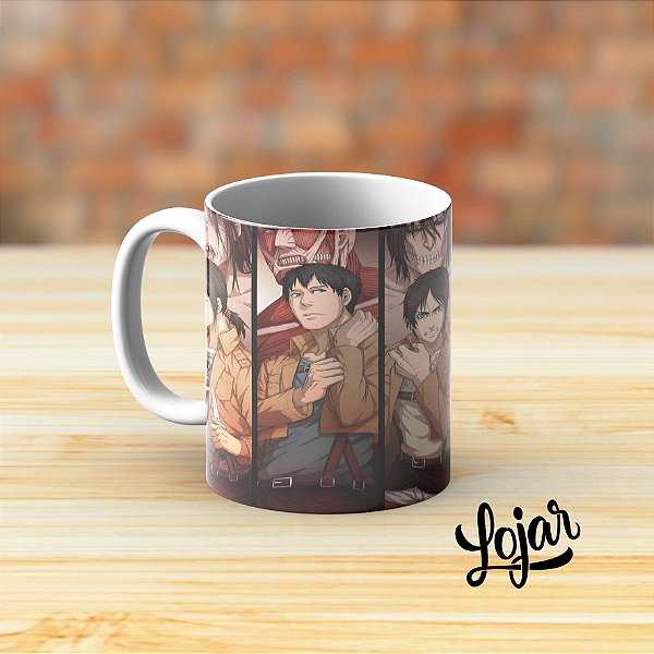 Caneca Attack on Titan Personagens