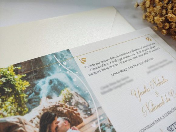 Convite Casamento C/ Envelope Com Foto Casal