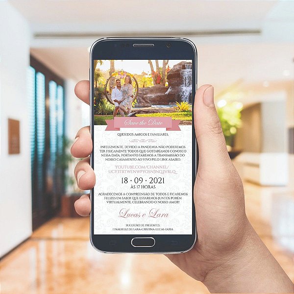 Convite De Casamento Digital Save New Date
