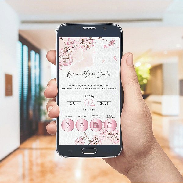 Convite De Casamento Digital / Virtual Interativo Cerejeira