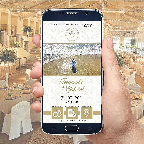 Convite De Casamento Digital / Virtual Interativo Com Foto