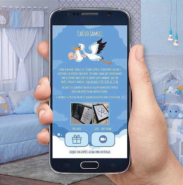Convite Interativo De Chá De Bebê / Fraldas Virtual