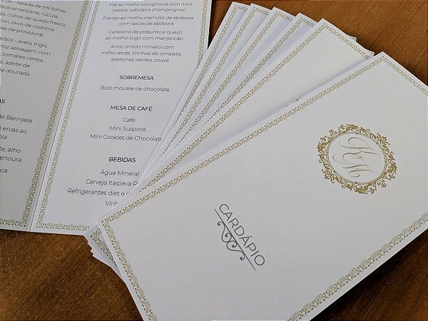 Menu / Cardápio Personalizado Para Casamentos, 15 Anos E Etc