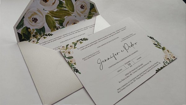 Convite Casamento envelope Forrado