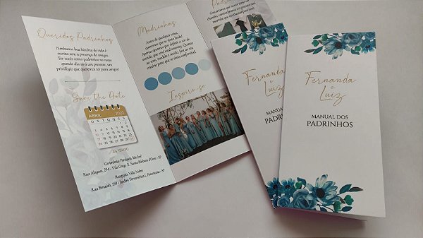 Manual Dos Padrinhos Azul Sem Fita