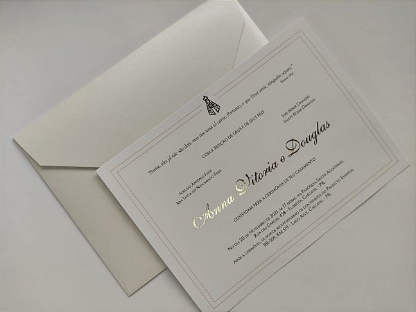 Convite de Casamento Com Metalizado