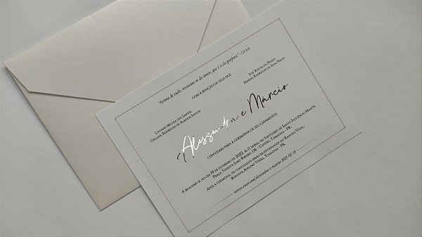 Convite de Casamento Com Metalizado