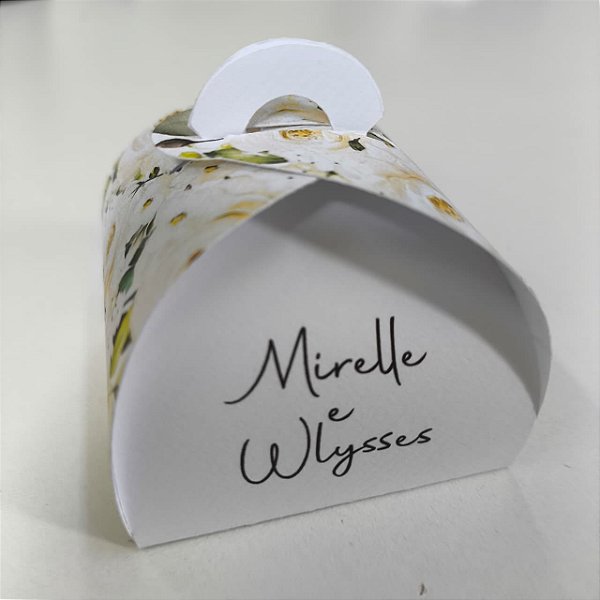 Caixinha Bem Casado Floral Branco