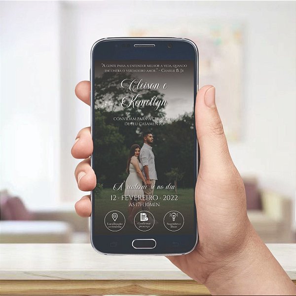 Convite De Casamento Digital / Virtual Interativo com foto