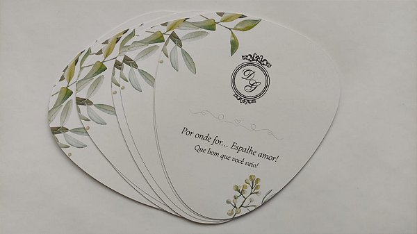 Ventarola Personalizada Folhagem Oliva