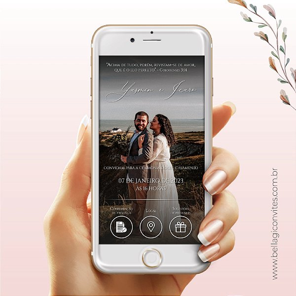 Convite de Casamento Digital / Virtual Interativo com Foto
