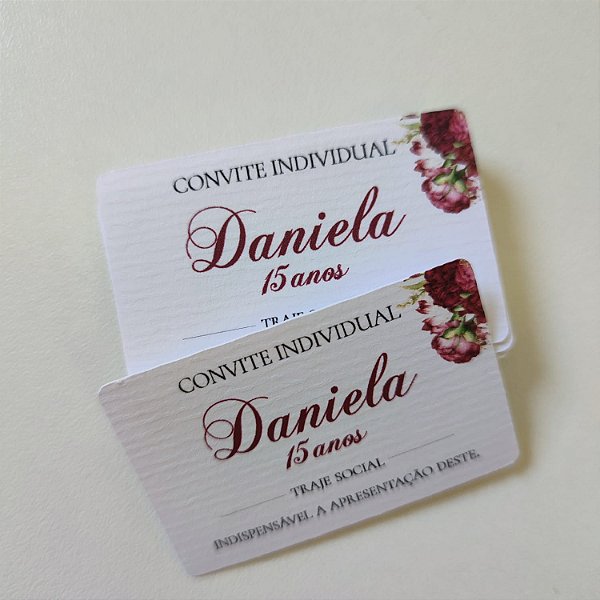 Convite Individual Personalizado 15 anos debutante Marsala