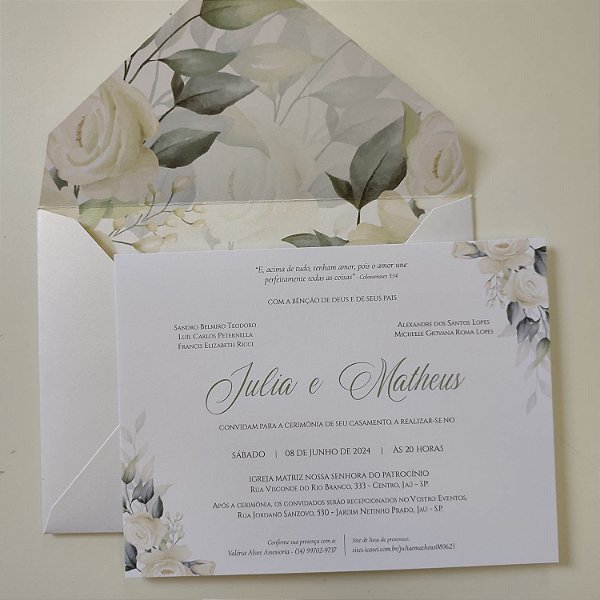 Convite de Casamento Floral Convite De Casamento