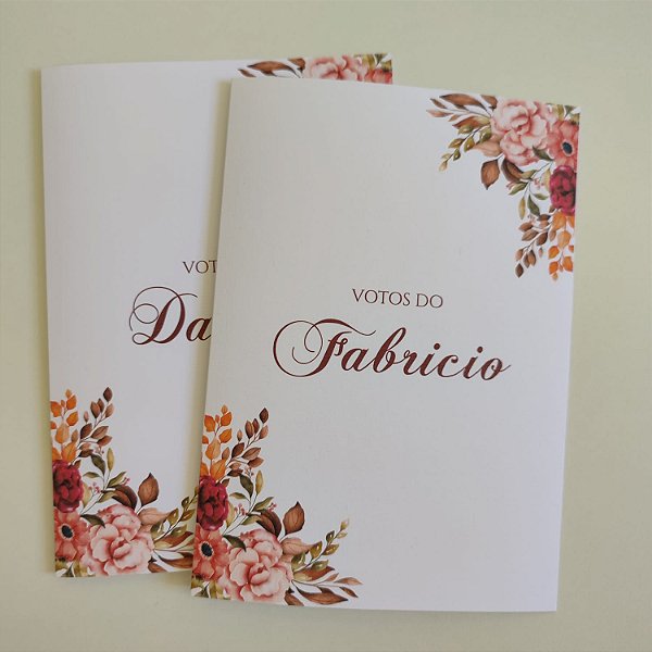 Cartão de Votos Noivos Terracota