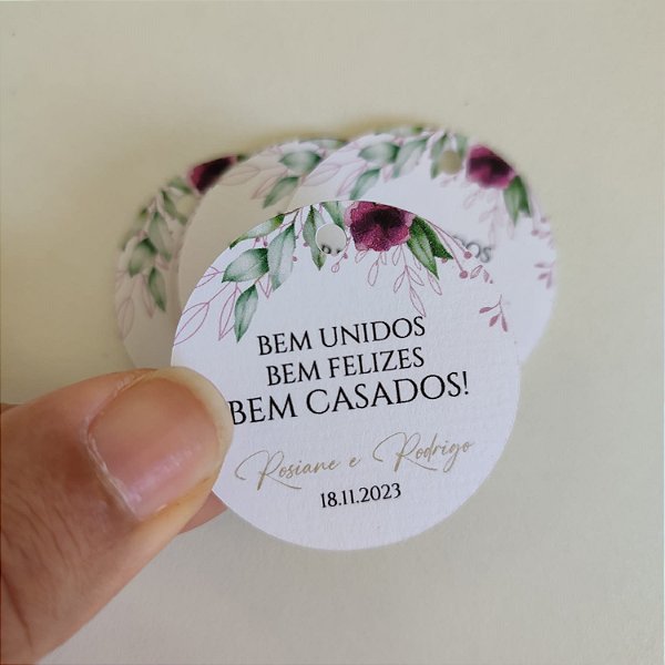 Tag de Bem Casado Fucsia