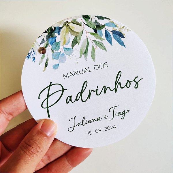 Manual de Padrinhos Redondo Verde Menta