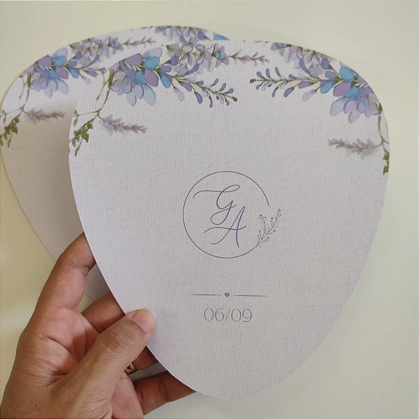 Ventarolas / Leque Personalizado Frente e Verso Lilás