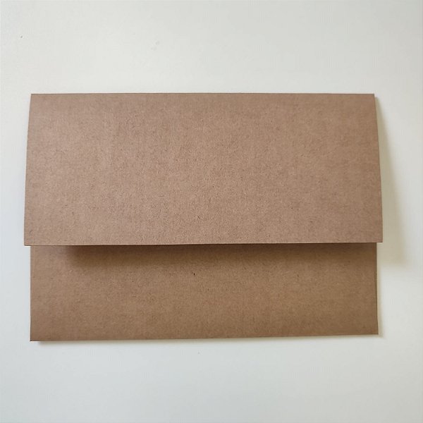 Envelope Janela Aba Reta Kraft Rústico