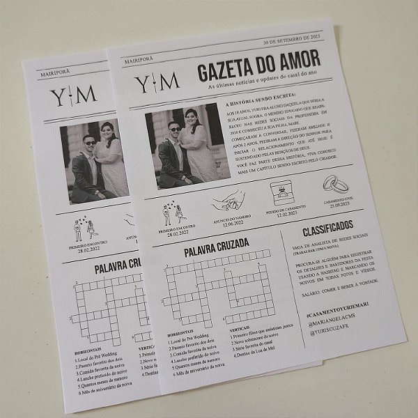 Jornal para Casamento Personalizado