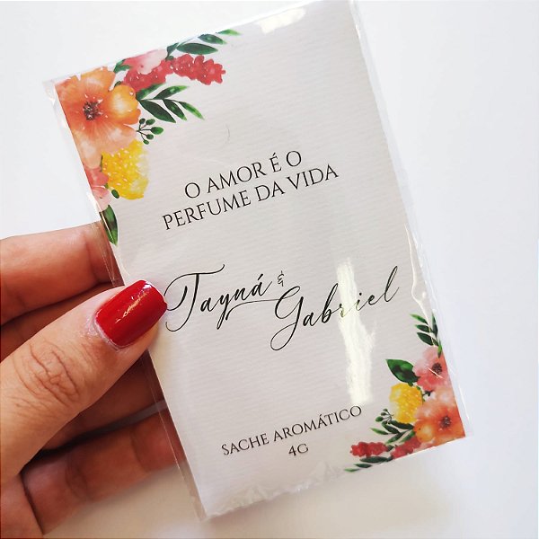 Sachê Aromático Personalizado Lembrancinha Laranja